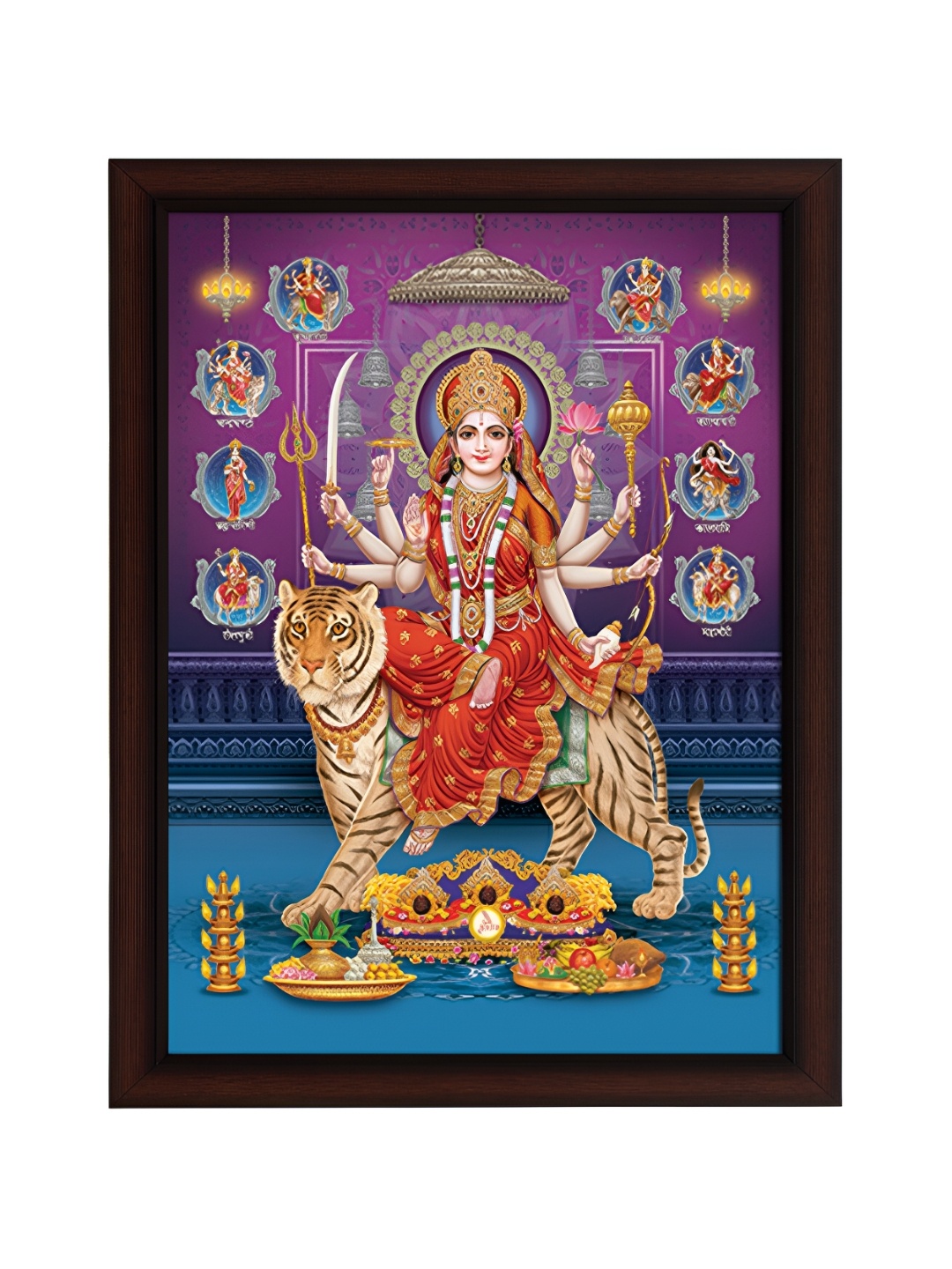 

masstone Black & White Goddess Durga Religious Wall Art