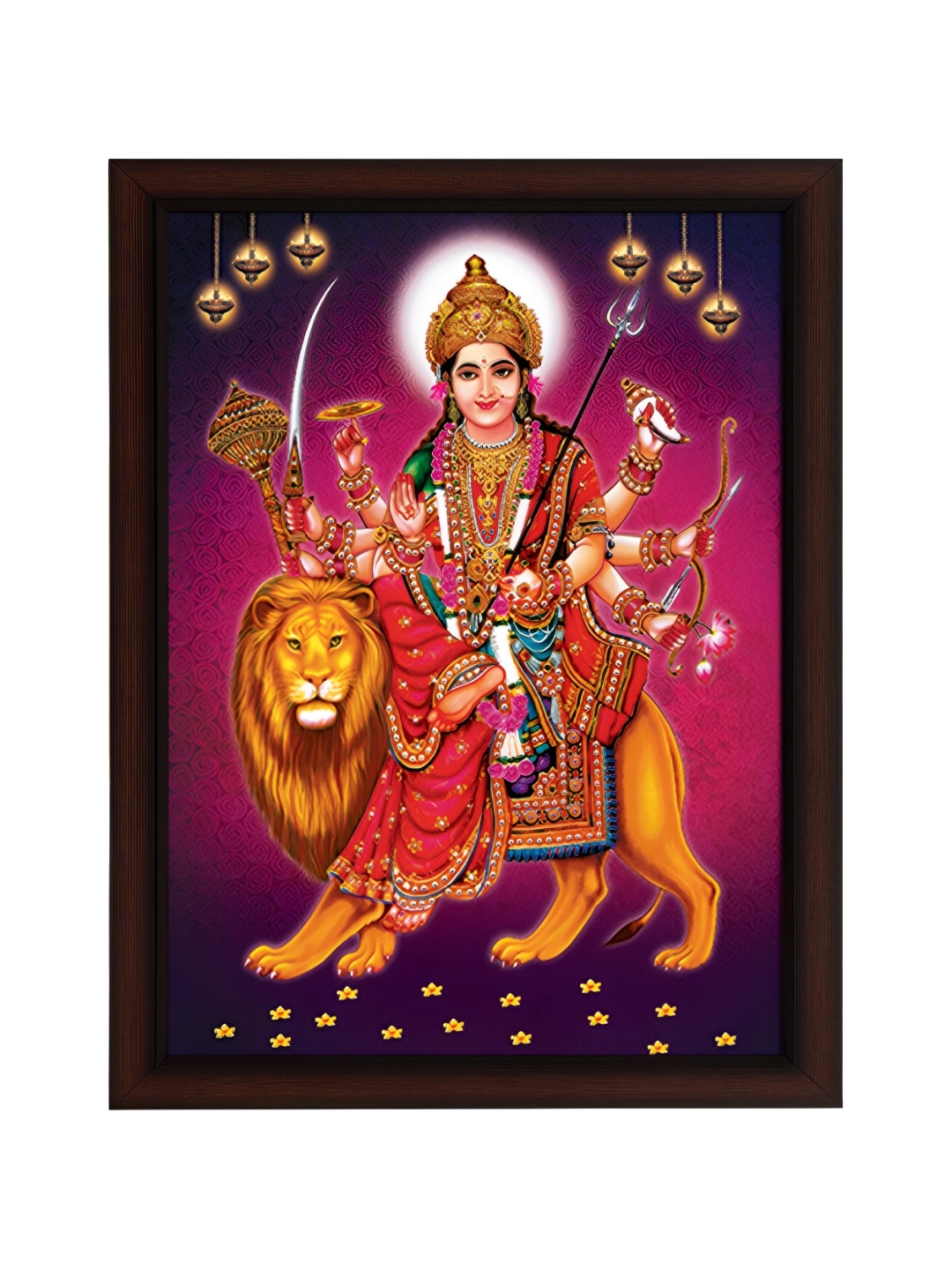 

masstone Black & White Goddess Durga Religious Wall Art