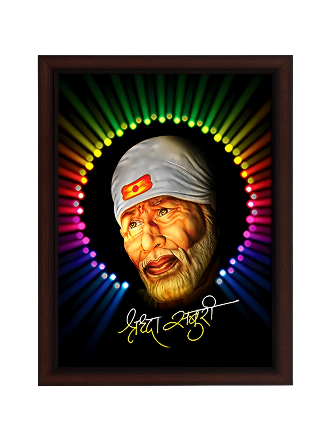 

masstone Black & White Sai Baba Religious Wall Art
