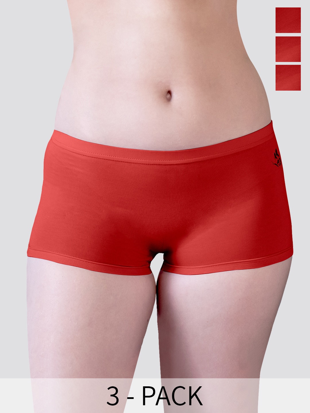 

Kalyani Willow D/C Pack Of 3 Mid-Rise Anti-Odour Mid Coverage Boy Short Briefs, Rust