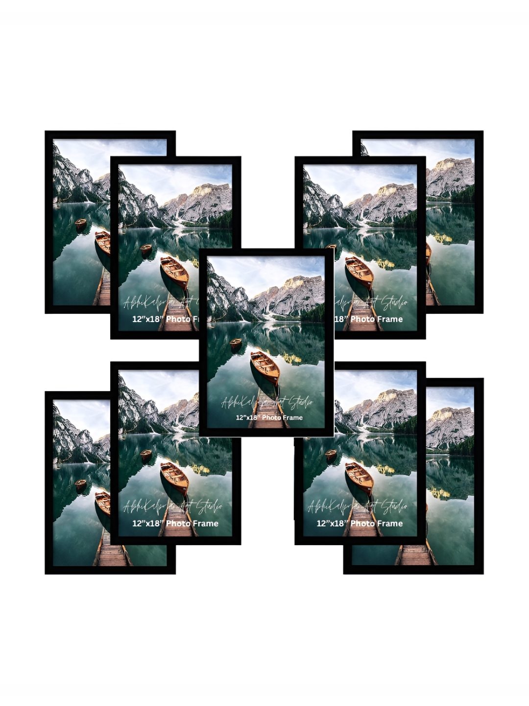 

AbhiKalpya Art Studio-Get a vibe Black 9 Pieces Wall Photo Frames