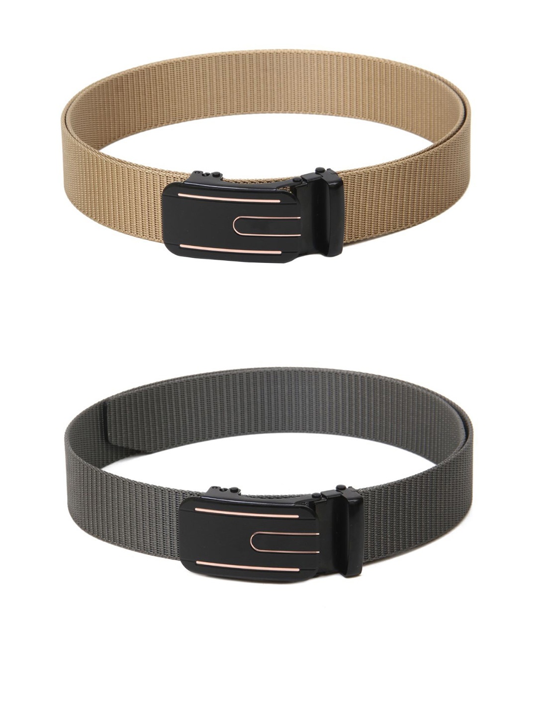 

Calvadoss Girls Set Of 2 Textured Canvas Belts, Beige