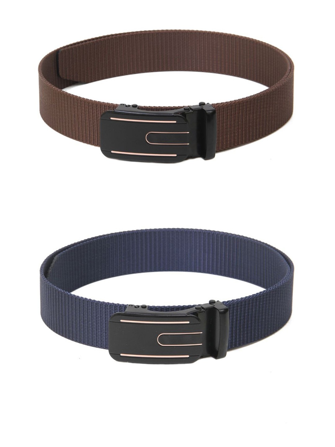 

Calvadoss Girls Set Of 2 Textured Belt, Brown