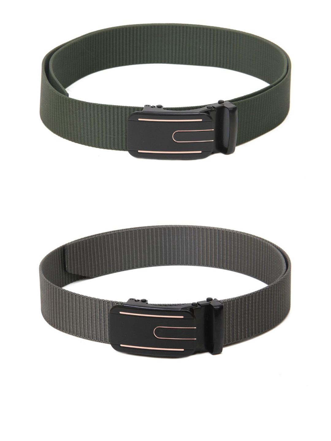 

Calvadoss Girls Set Of 2 Textured Canvas Belts, Green