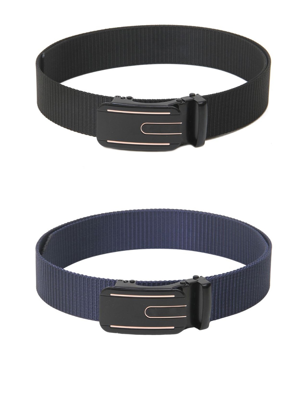 

Calvadoss Girls Set of 2 Textured Belts, Black