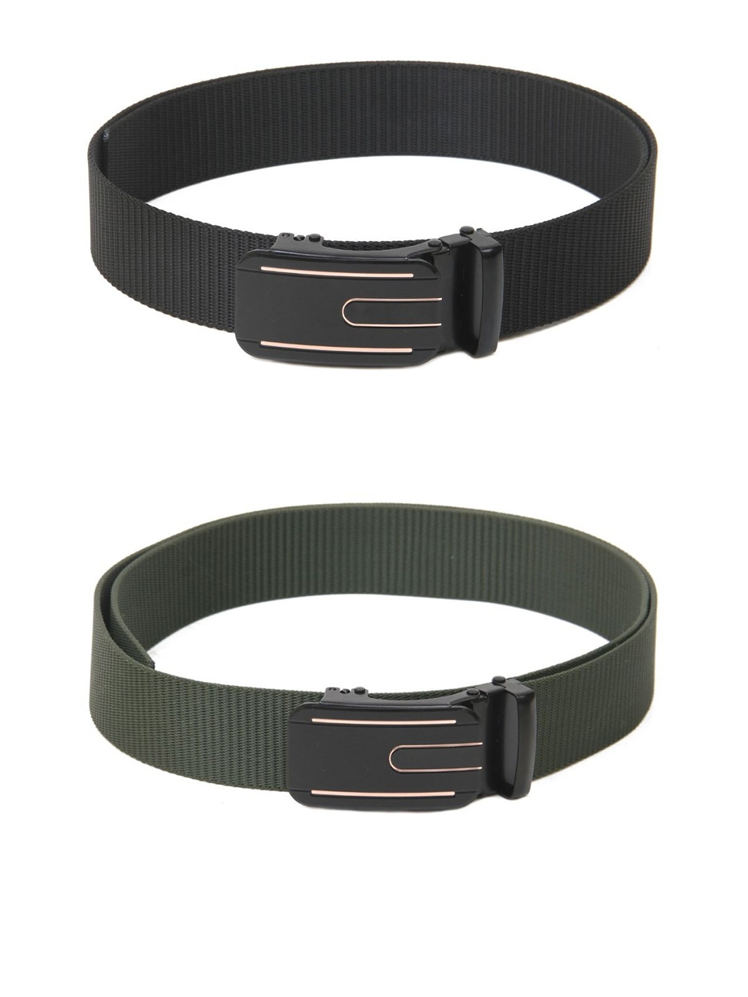 

Calvadoss Set Of 2 Girls Textured Belts, Black
