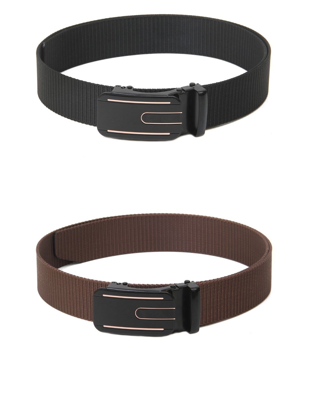 

Calvadoss Girls Set Of 2 Textured Canvas Belt, Black