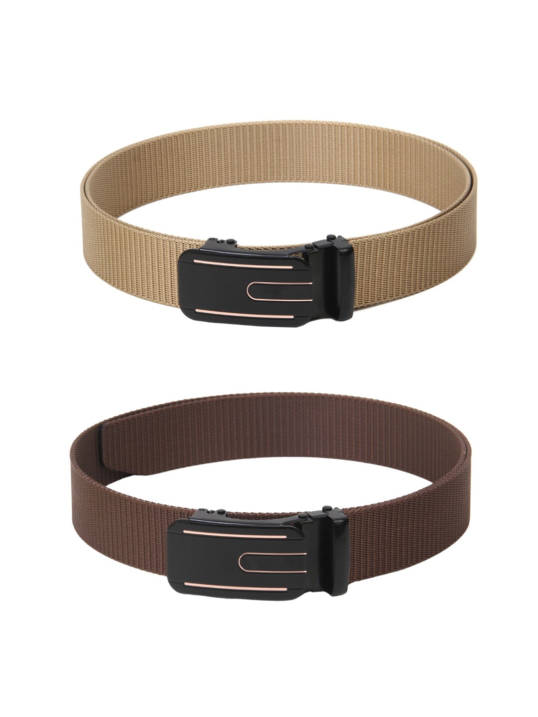 

Calvadoss Men Set Of 2 Textured Belt, Beige