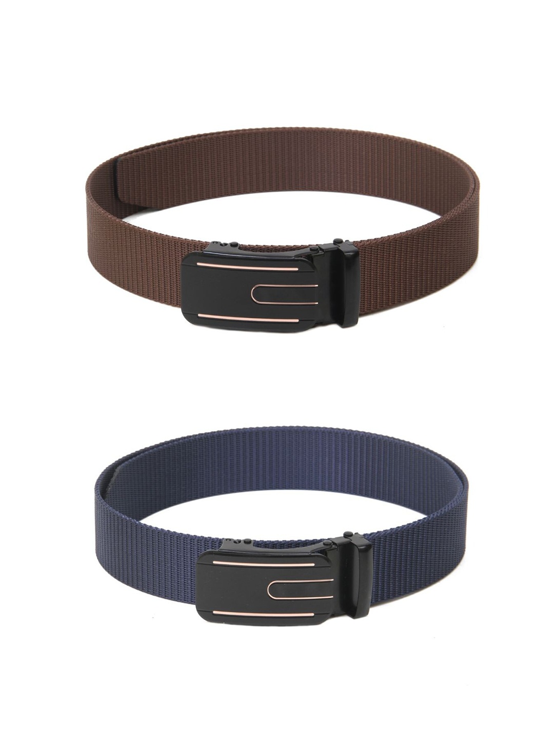 

Calvadoss Men Set Of 2 Textured Belt, Brown