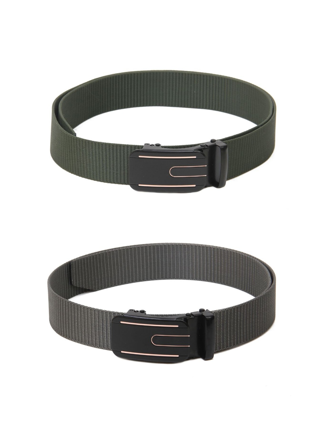 

Calvadoss Women Set of 2 Textured Belts, Green