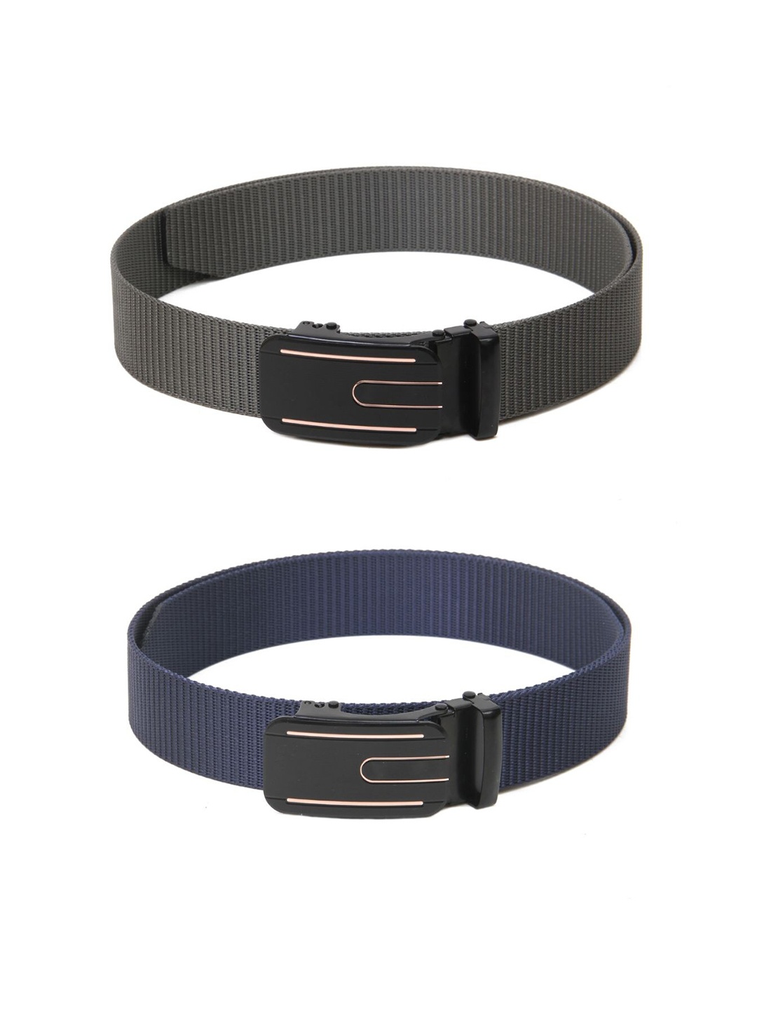 

Calvadoss Women Set Of 2 Textured Belt, Grey