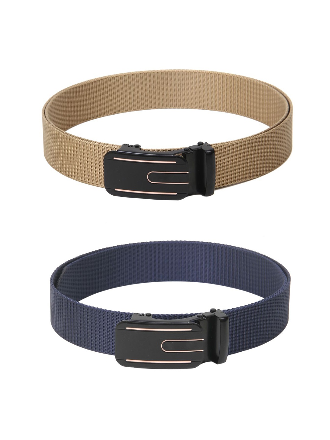 

Calvadoss Women Set of 2 Textured Belt, Beige