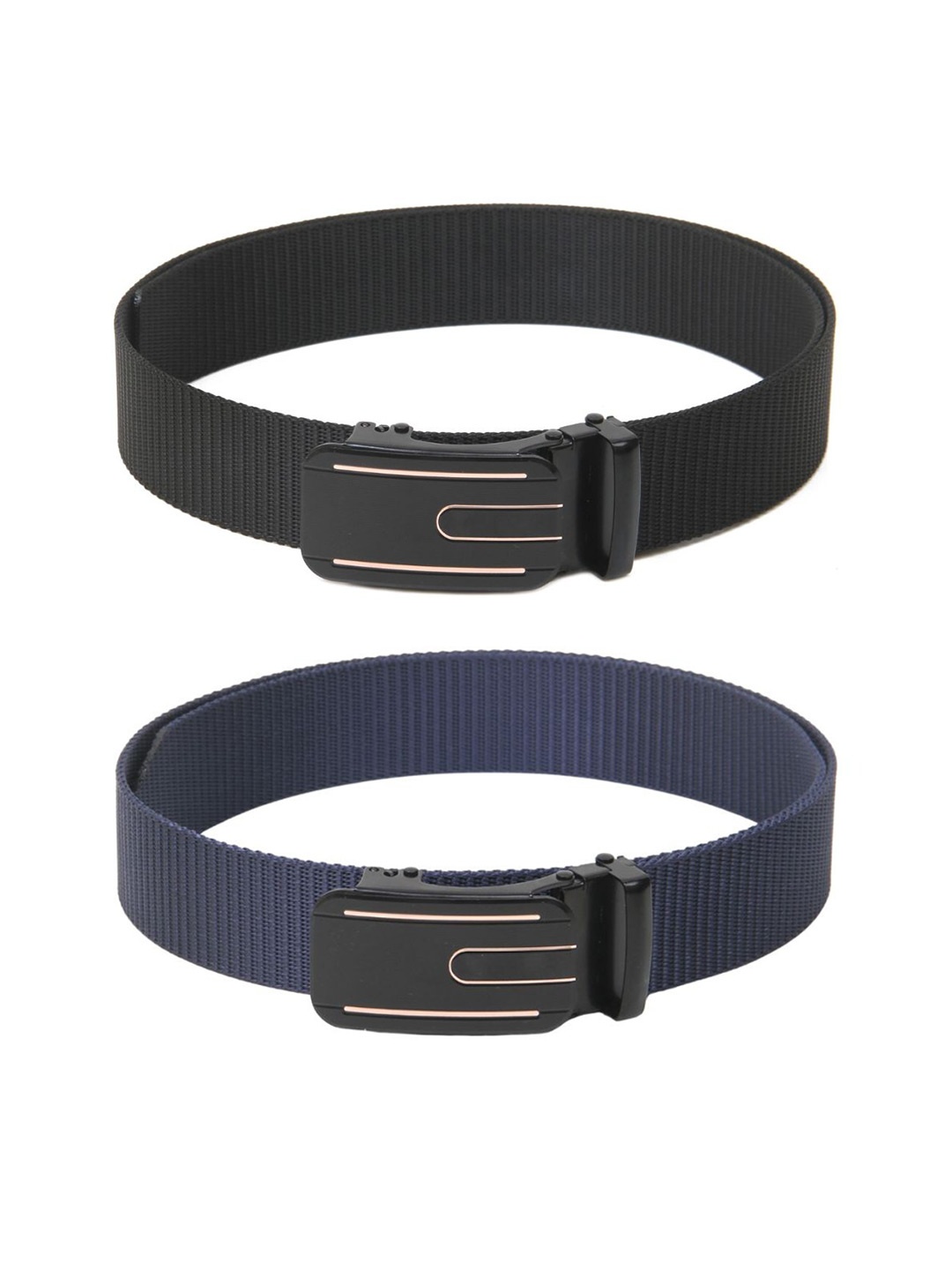 

Calvadoss Women Set of 2 Textured Belts, Black