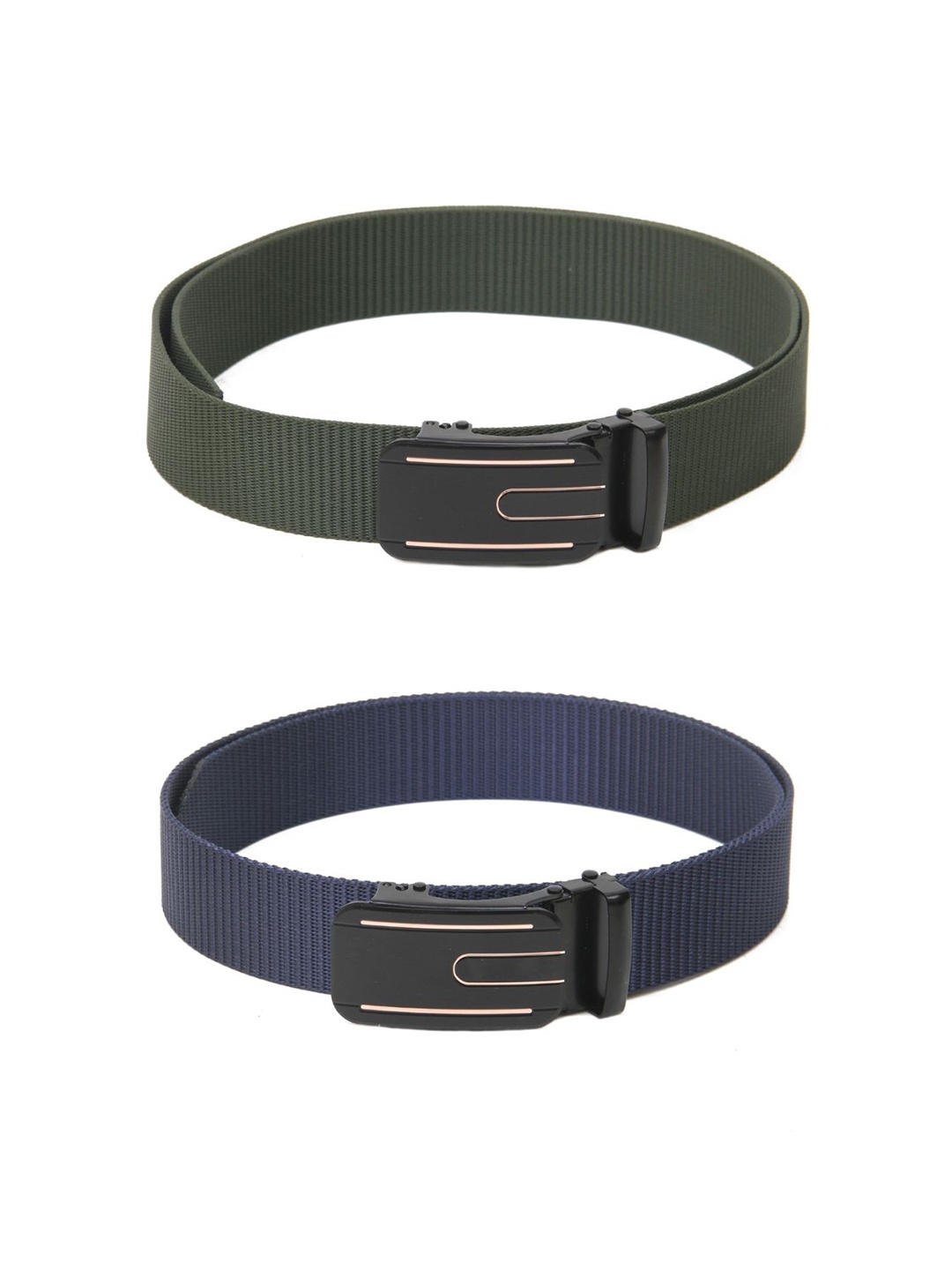 

Calvadoss Women Set Of 2 Textured Belt, Green