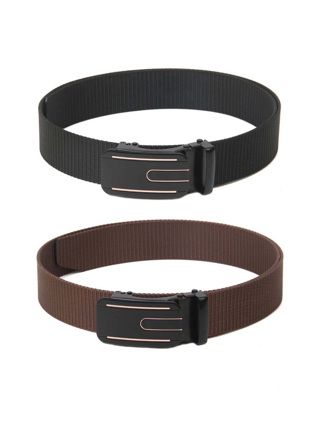 

Calvadoss Women Set of 2 Textured Belts, Black