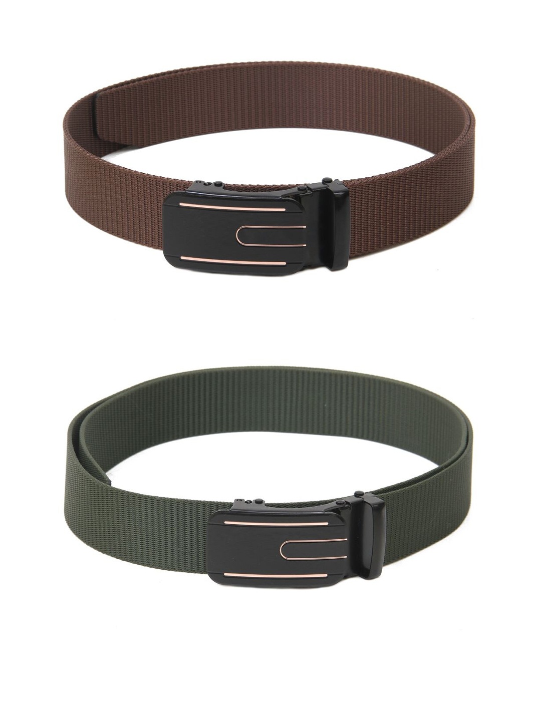 

Calvadoss Boys Set Of 2 Textured Belts, Brown