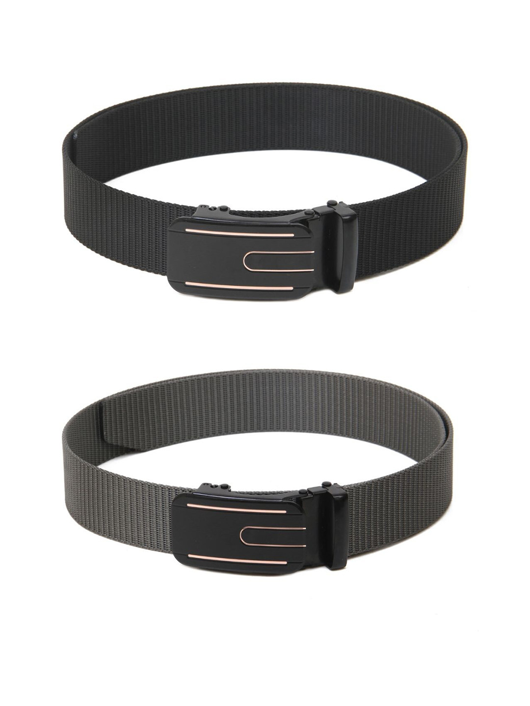 

Calvadoss Boys Set Of 2 Textured Canvas Belts, Black