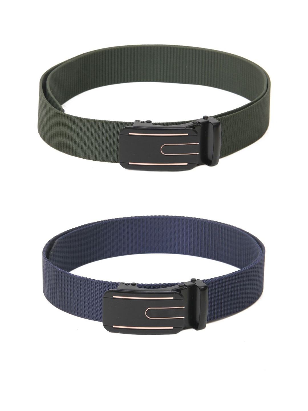 

Calvadoss Boys Set Of 2 Textured Belts, Green