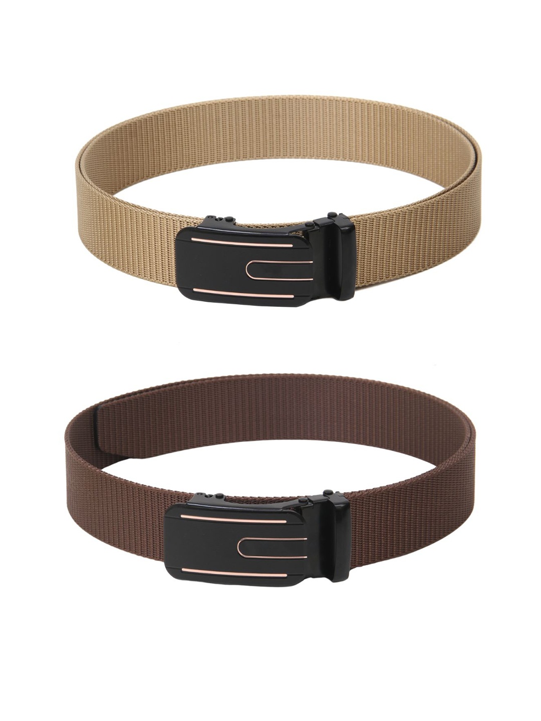 

Calvadoss Boys Set Of 2 Textured Belts, Beige