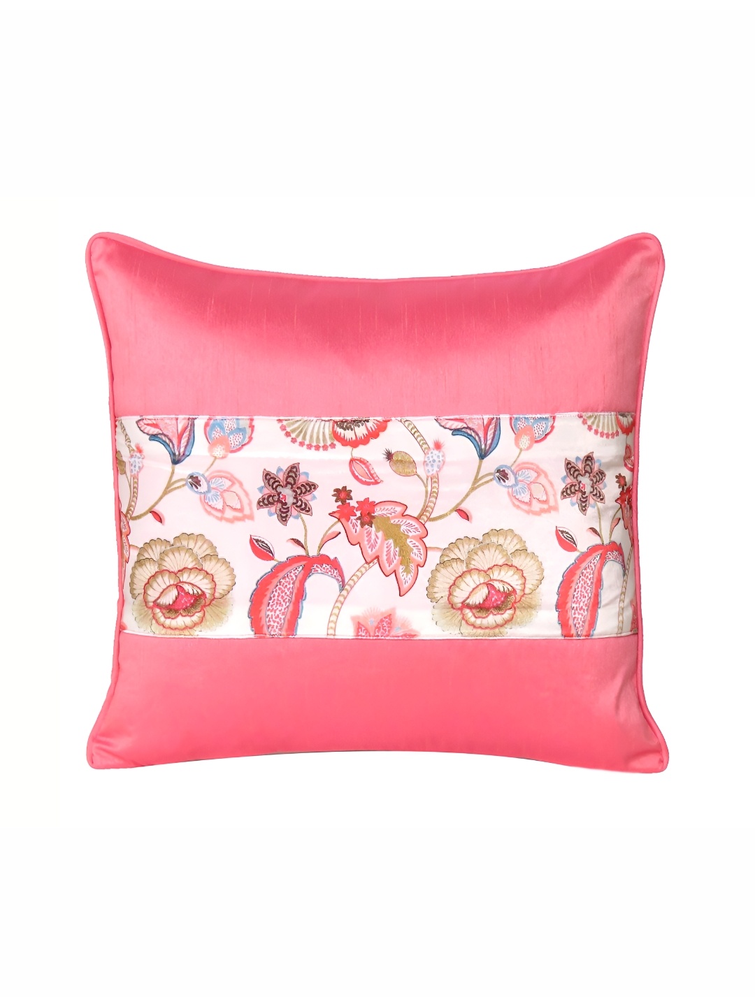 

OUSSUM Pink & White Floral Velvet Square Cushion Covers