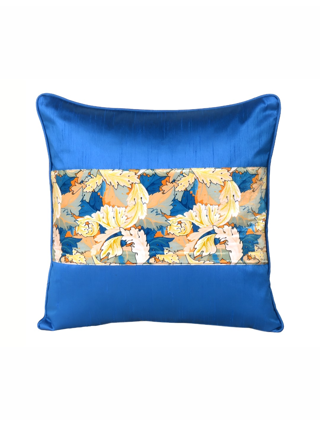 

OUSSUM Blue & White Floral Velvet Square Cushion Cover