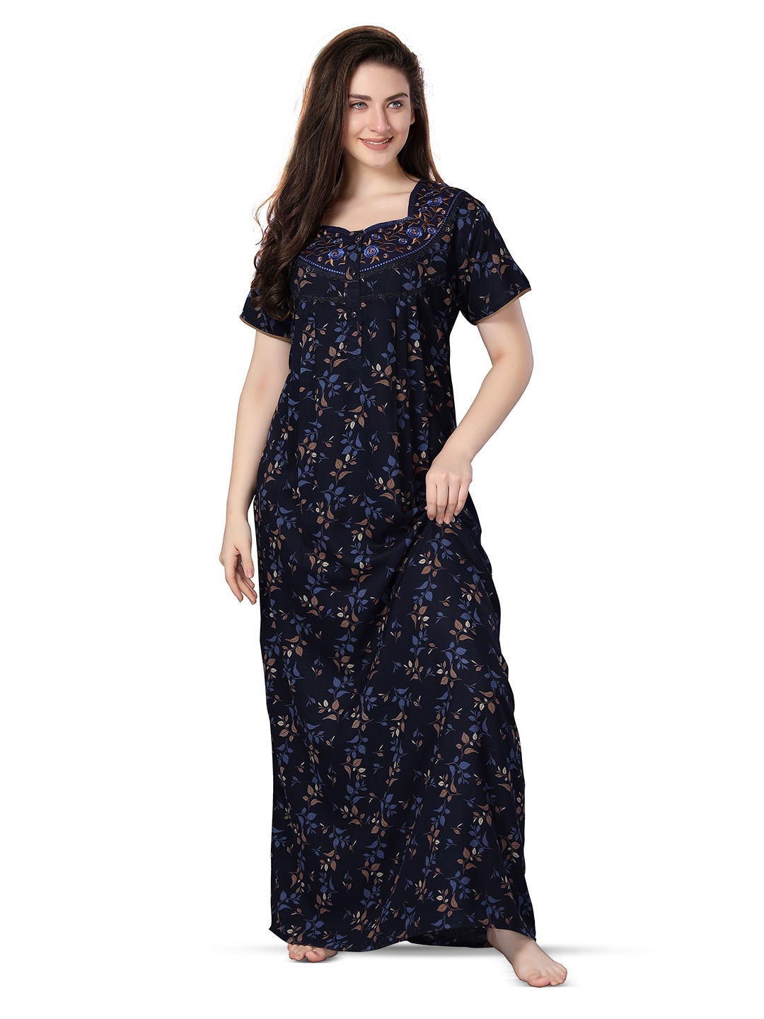 

Soulemo Floral Printed Maxi Nightdress, Blue