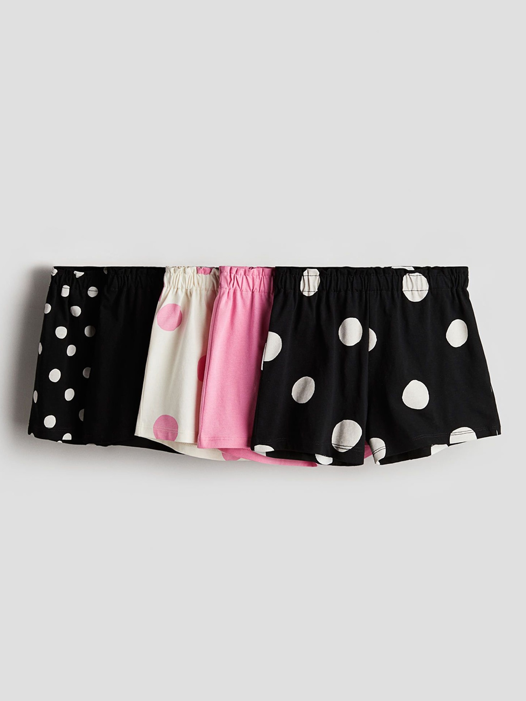 

H&M Girls 5-Pack Pull-On Shorts, Black