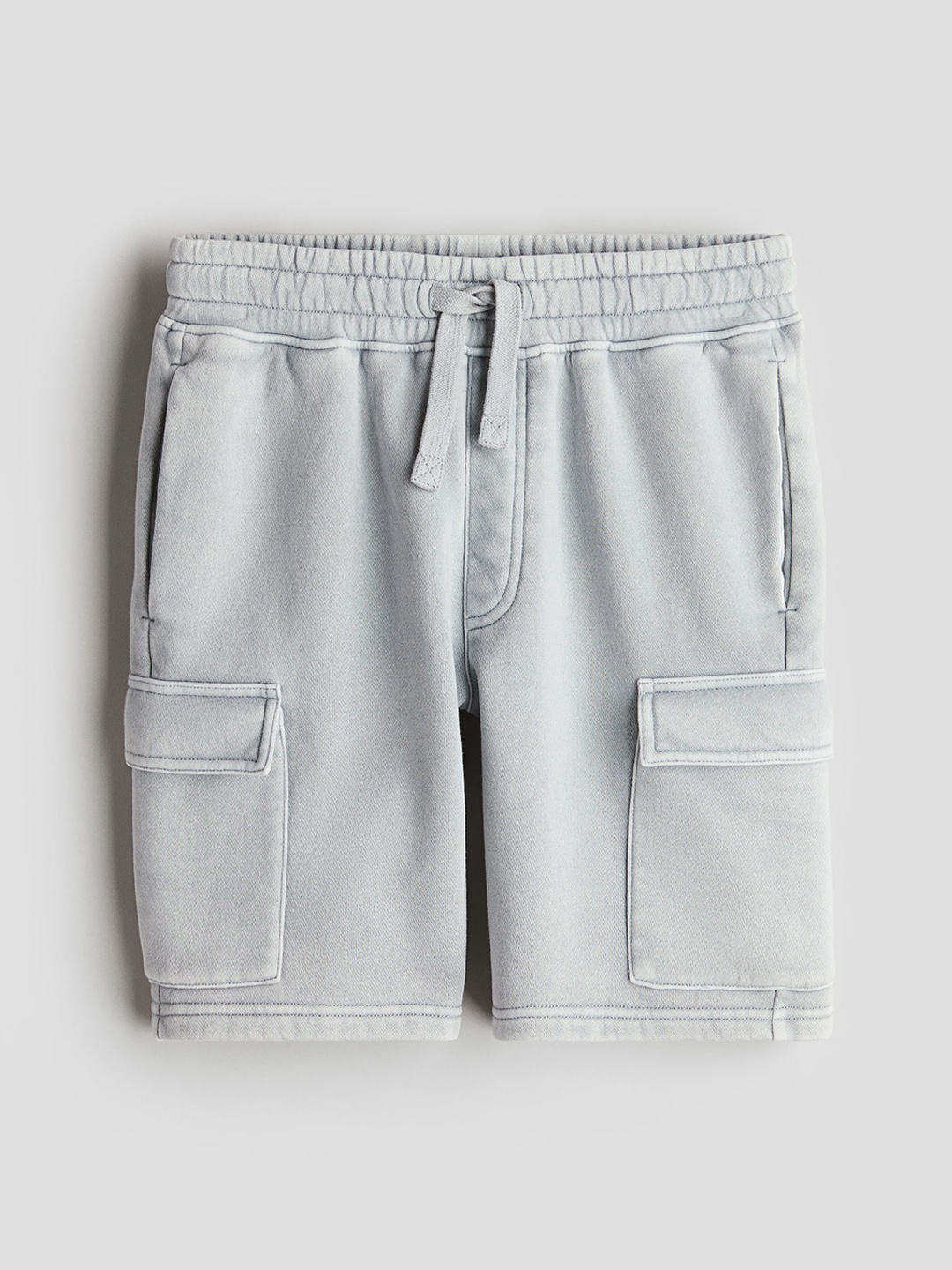 

H&M Boys Washed-Look Cargo Sweatshorts, Grey