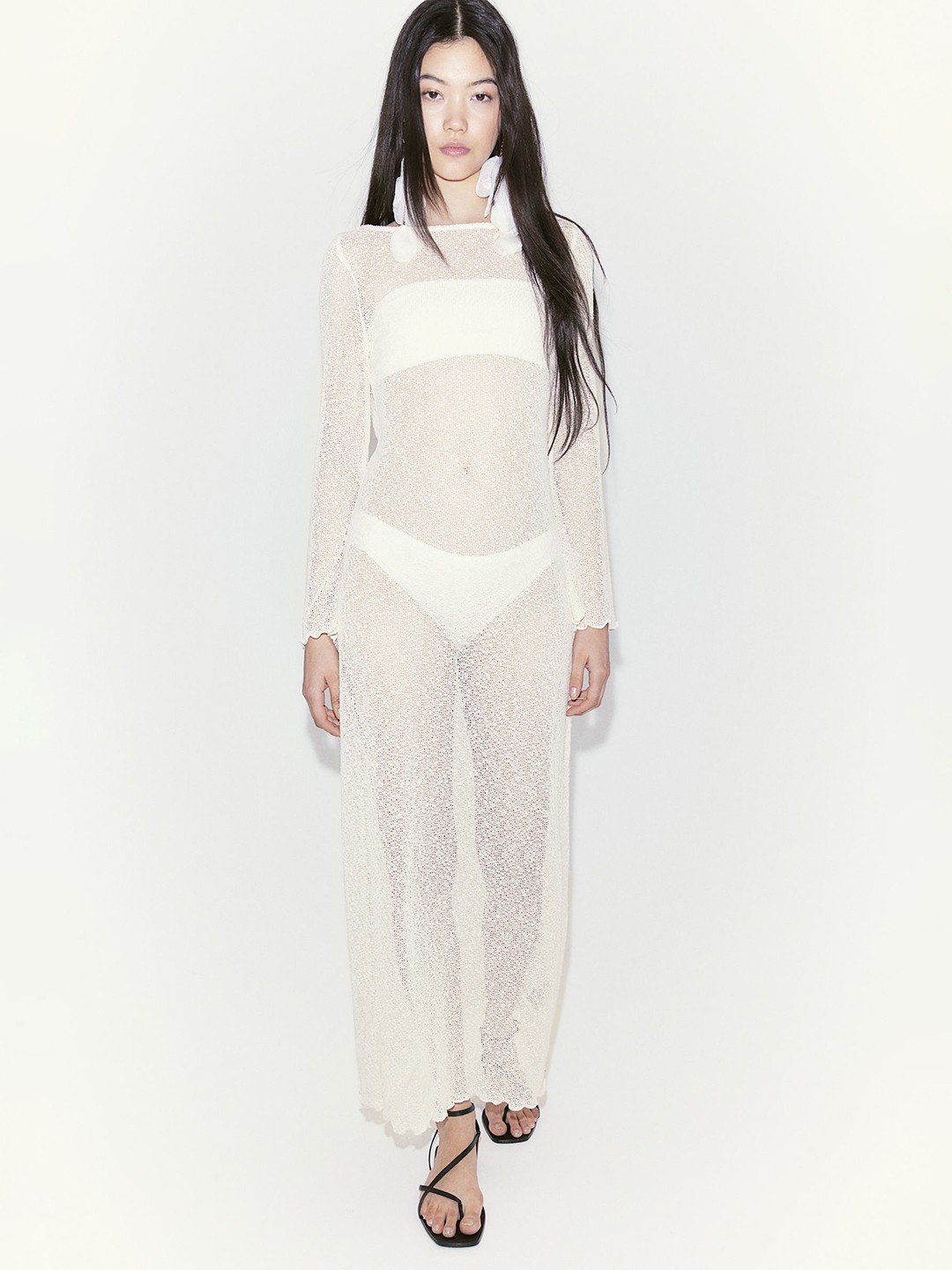 

H&M Low-Back Knitted Bodycon Dress, White