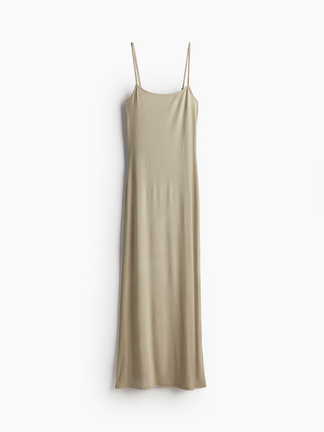 

H&M Sleeveless Ribbed Maxi Dress, Beige