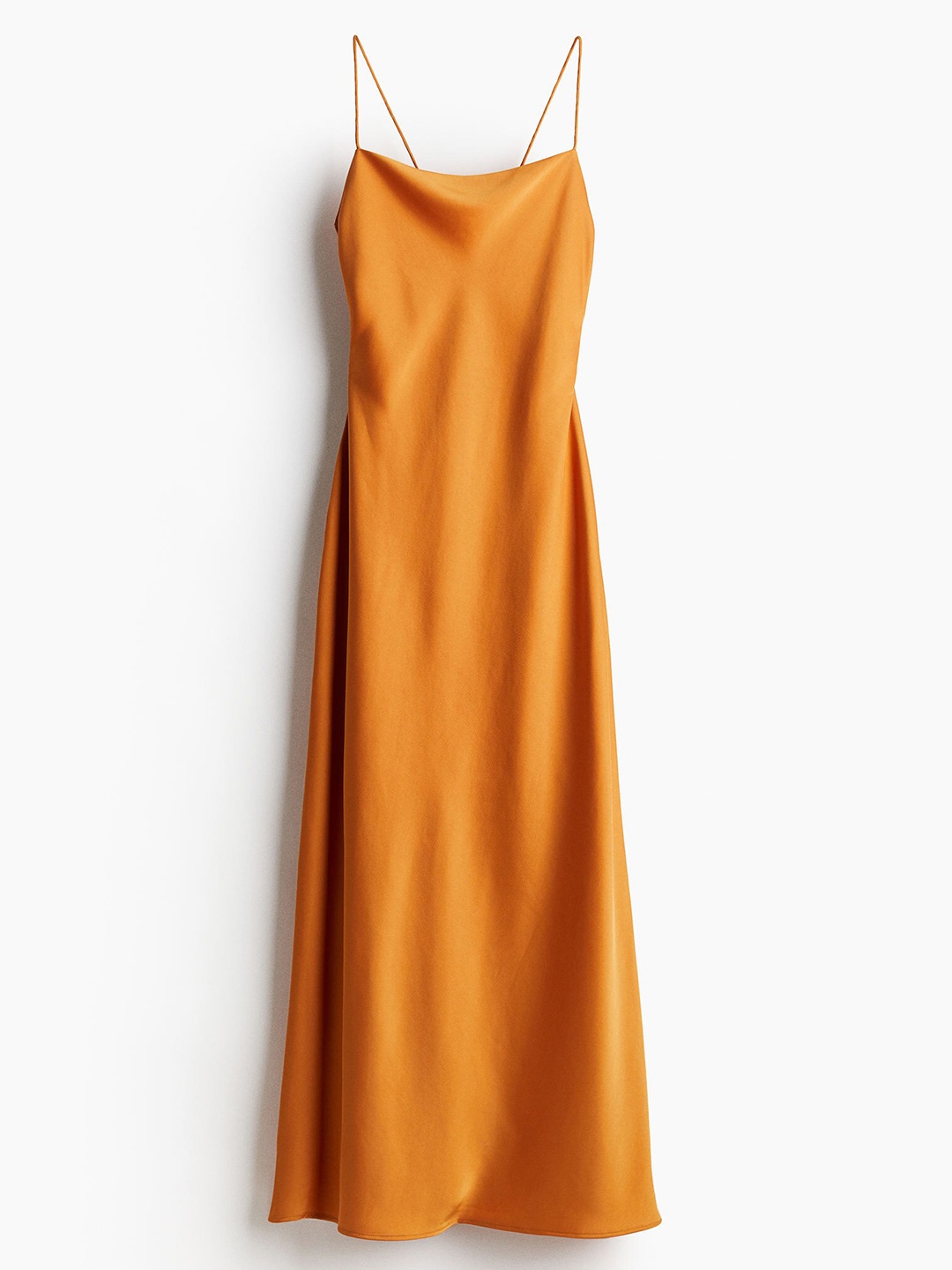 

H&M Women Open-Back Satin Dress, Orange