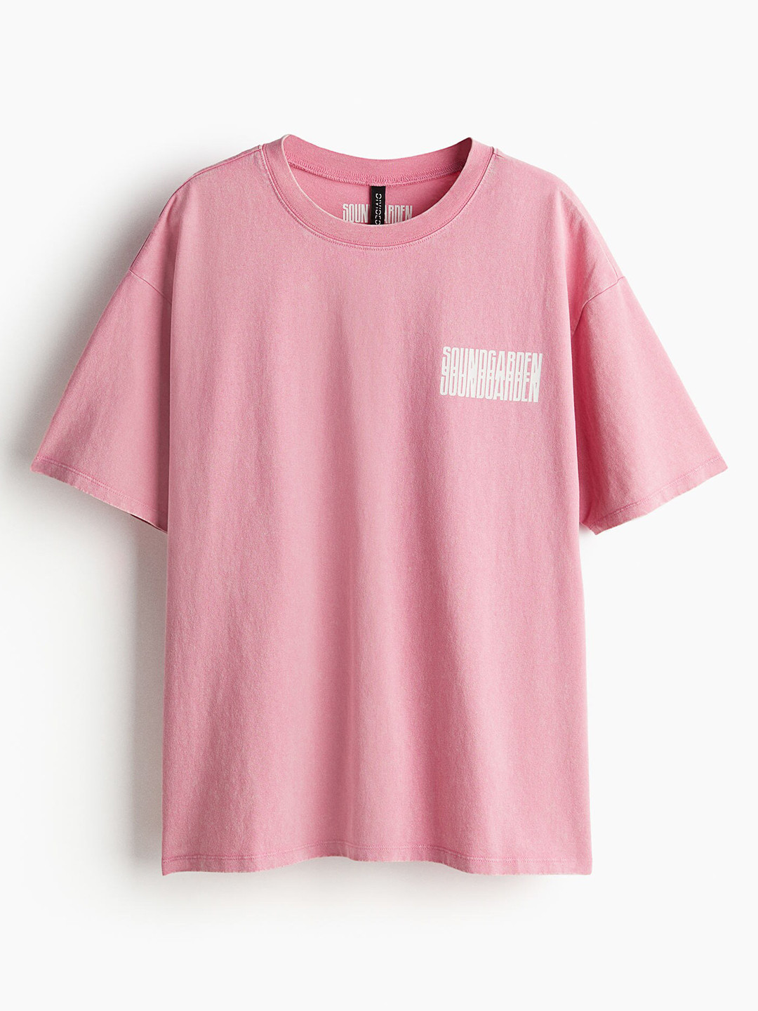 

H&M Women Pure Cotton Oversized Printed T-shirt, Pink