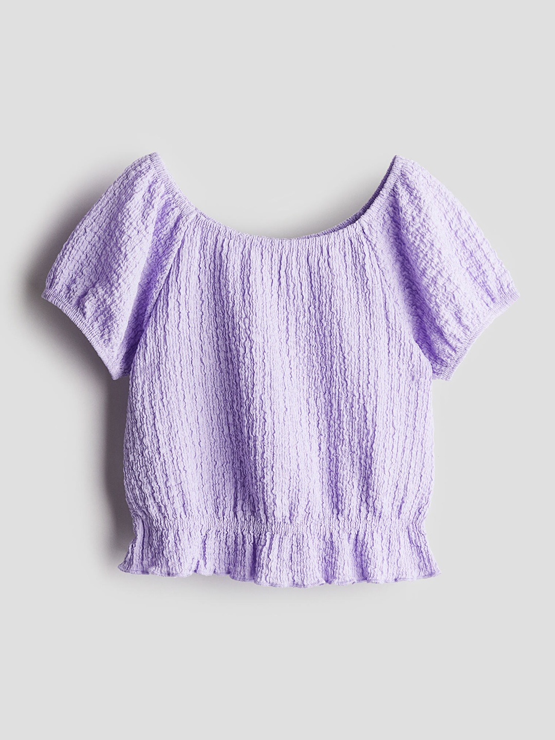

H&M Girls Puff-Sleeved Top, Purple