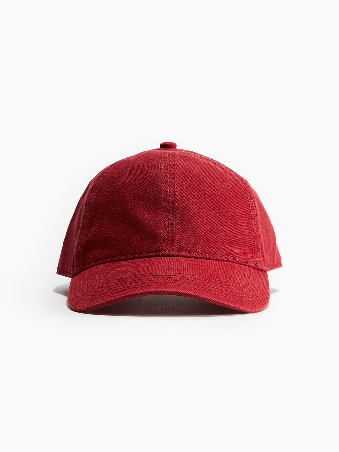 

H&M Women Cotton Washed-Look Denim Cap, Red