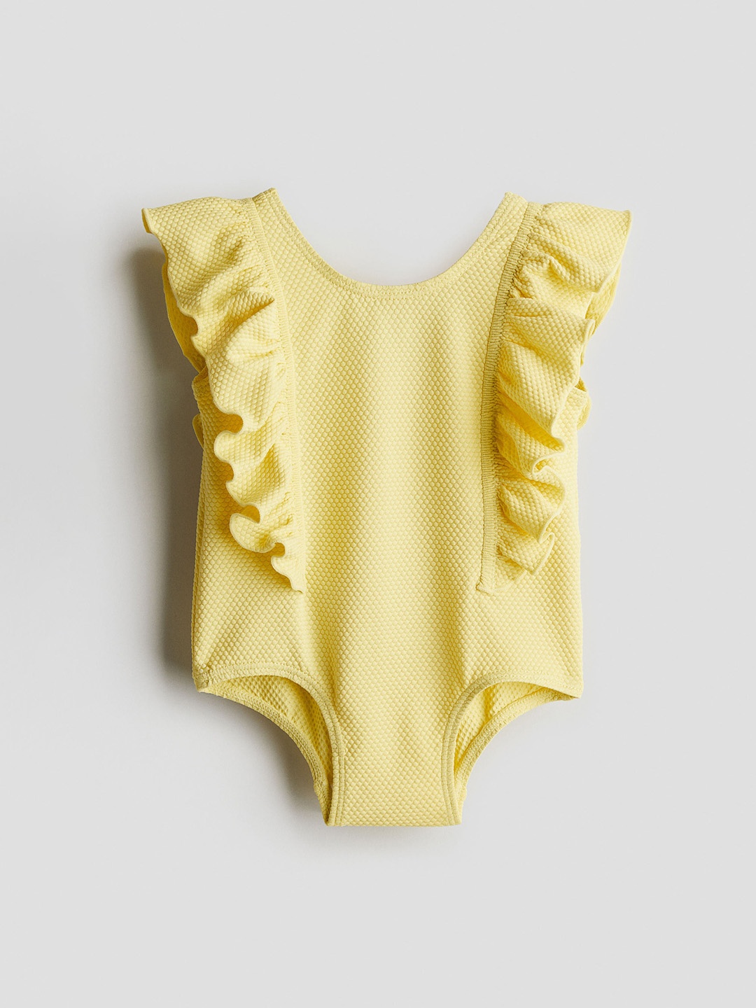 

H&M Girls Flounce-Trimmed Swimsuit, Yellow