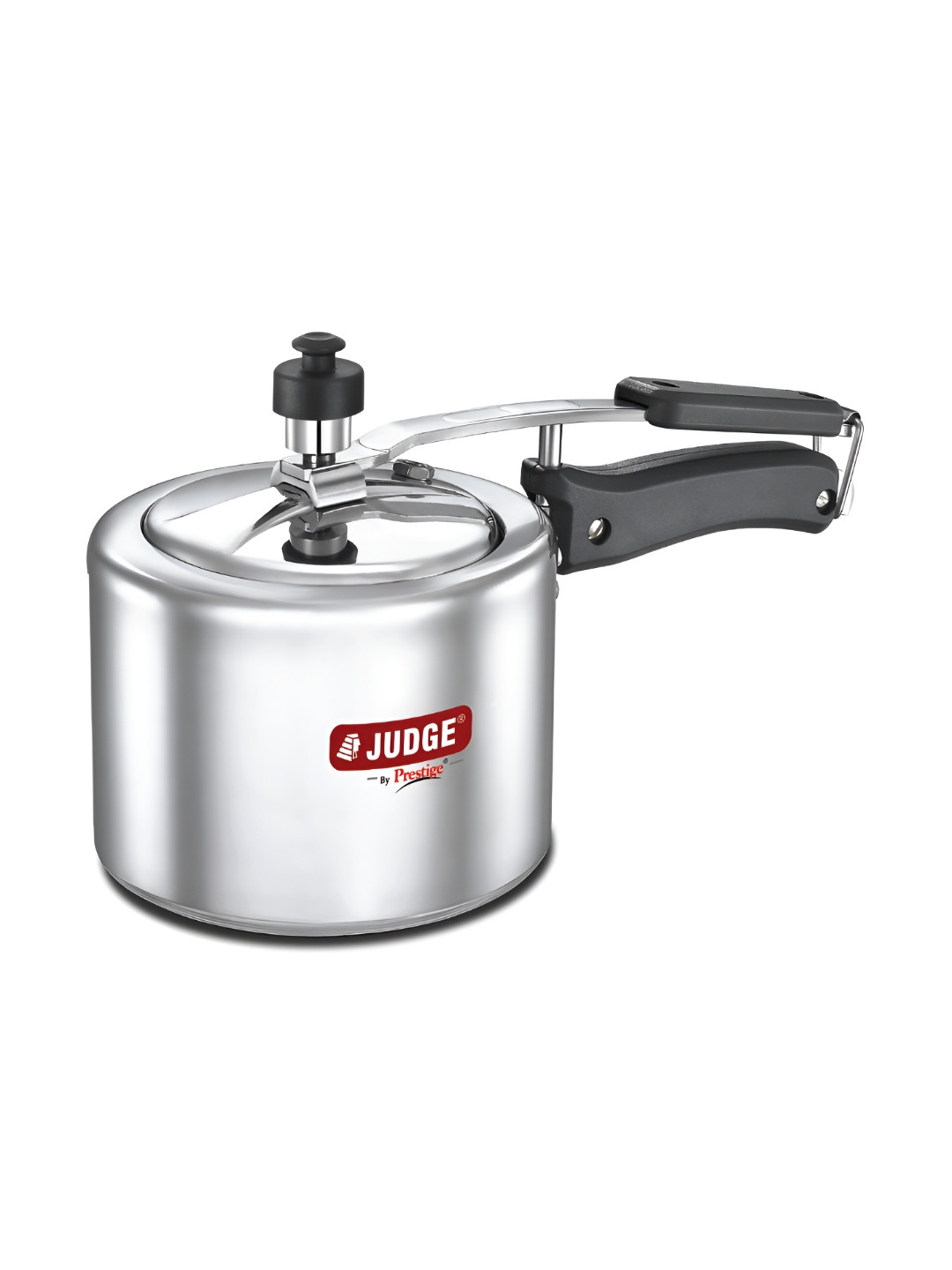 

JUDGE By Prestige Silver Toned & Red Deluxe Induction Bottom Pressure Cooker 2 L