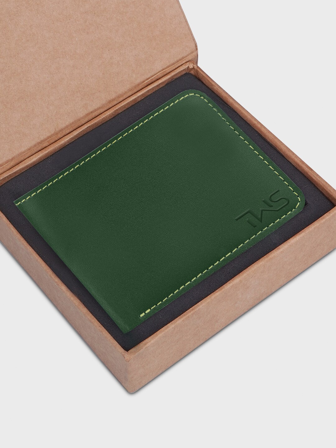 

The Wallet Store Men Leather Two Fold Wallet, Green