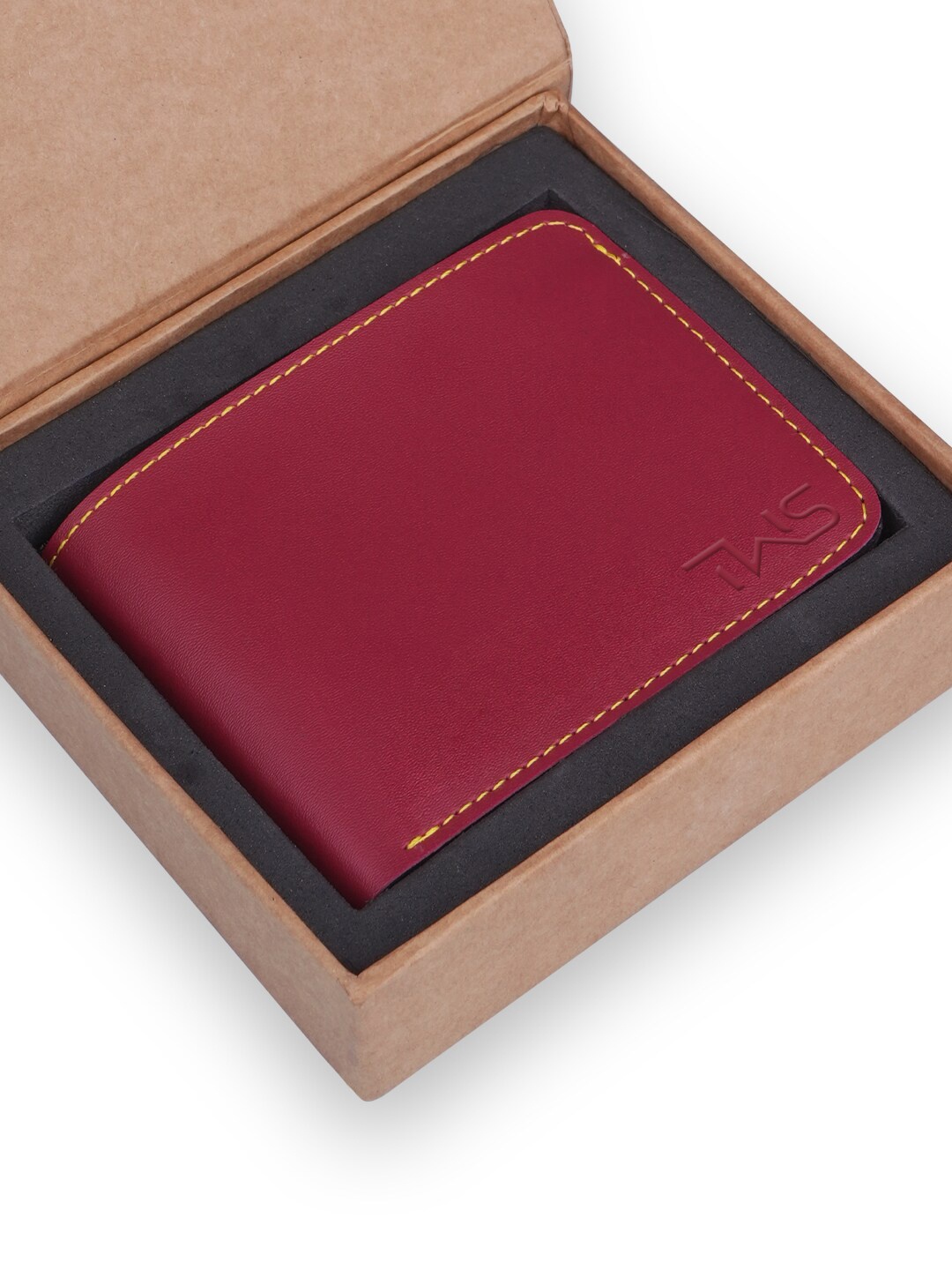 

The Wallet Store Men Leather Two Fold Wallet, Red