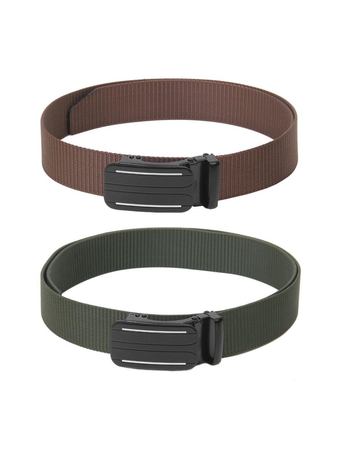

Calvadoss Men Pack Of 2 Textured Belts, Brown