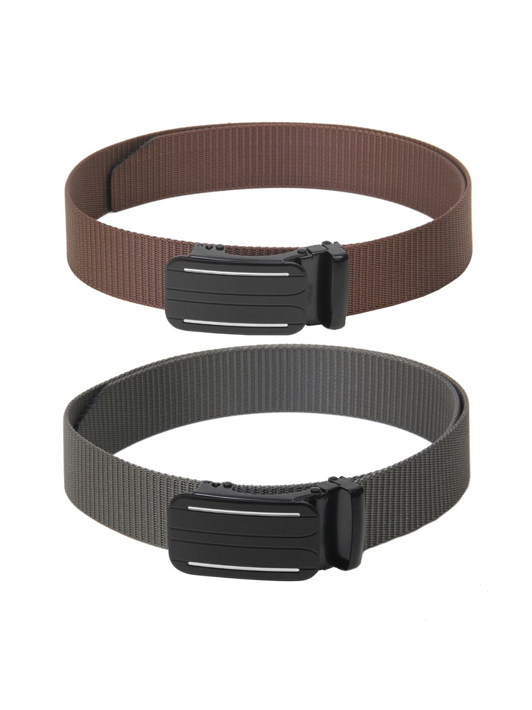 

Calvadoss Men Set of 2 Textured Belts, Brown