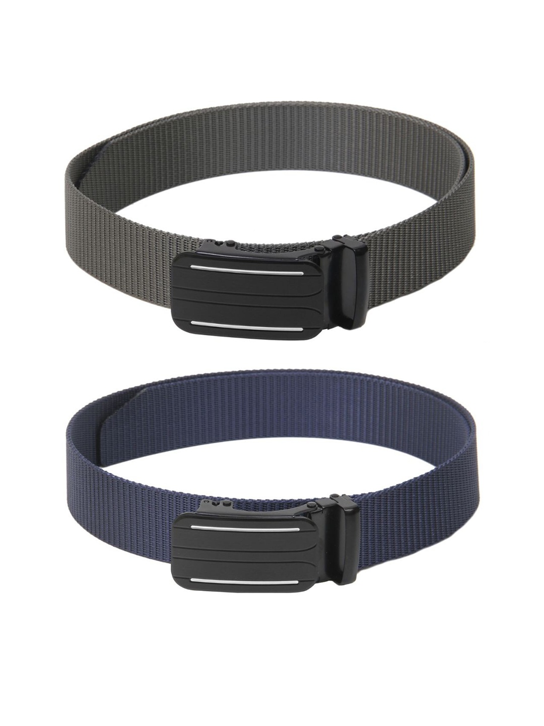 

Calvadoss Men Set Of 2 Textured Canvas Belt, Grey