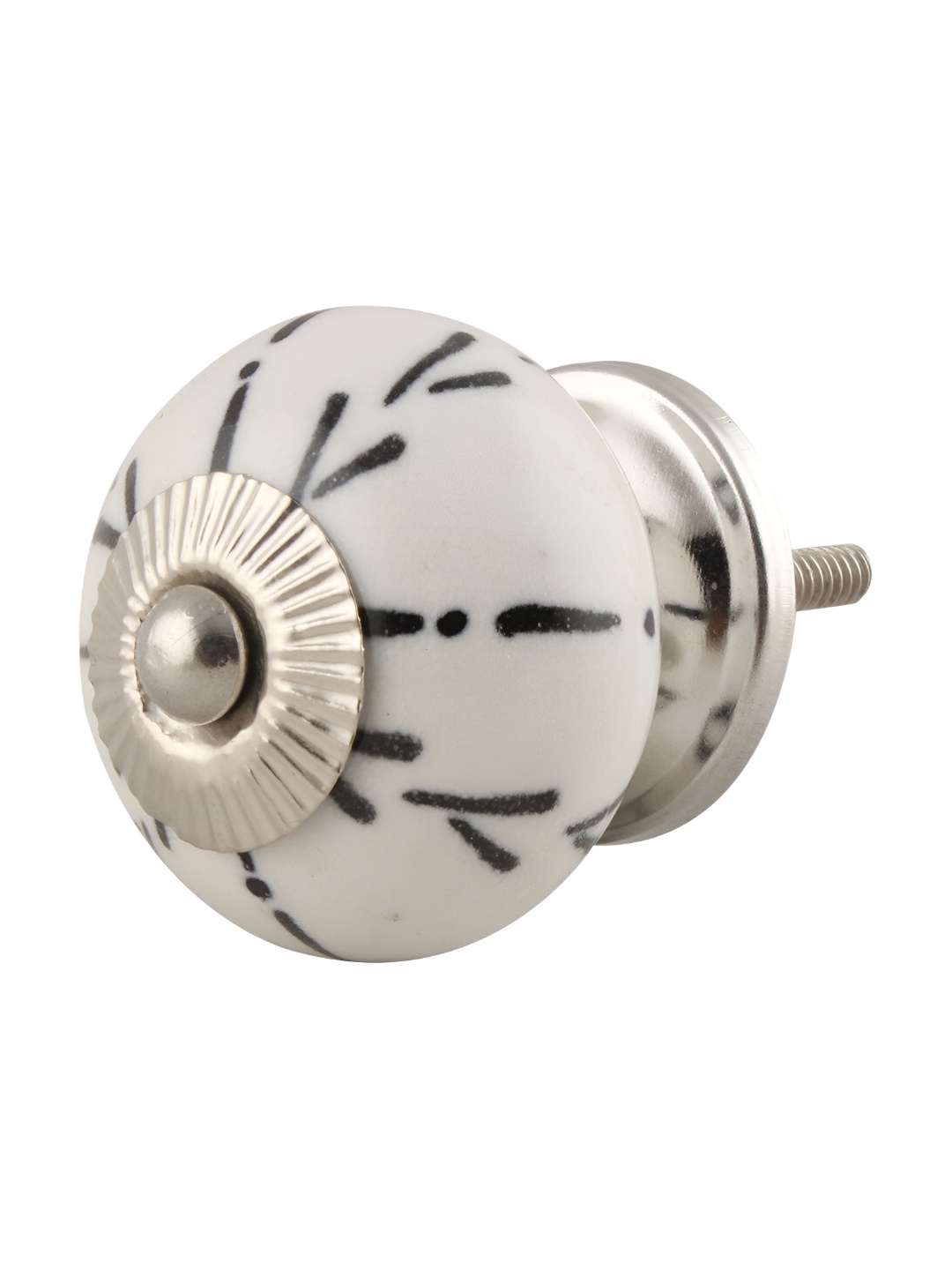 

Indianshelf White & Black Designer Ceramic Thick & Rust-free Cabinet Knob