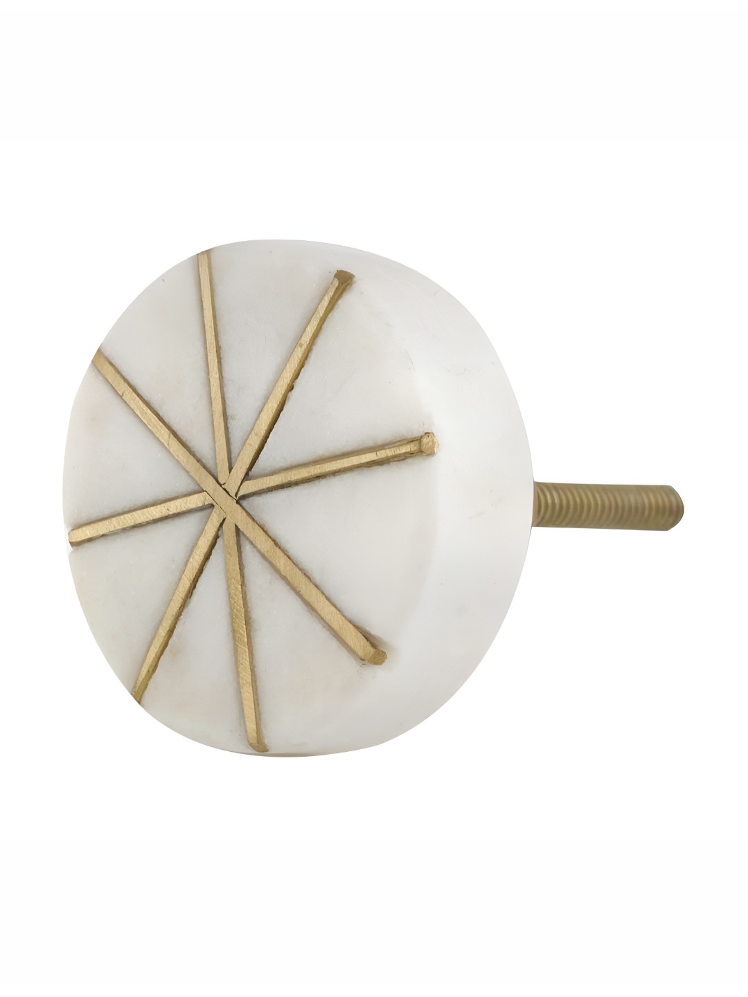 

Indianshelf White Round Marble Stone Cabinet Knob