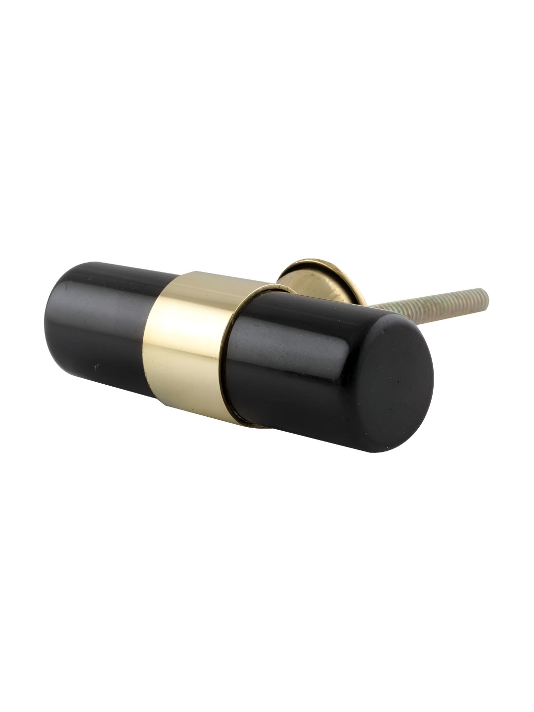 

Indianshelf Black Resin & Brass Tube Drawer Knob