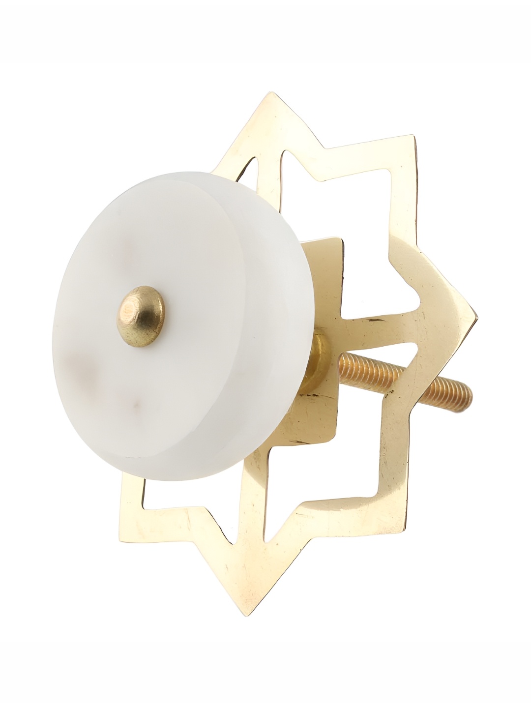 

Indianshelf White Marble Flat Drawer Knob