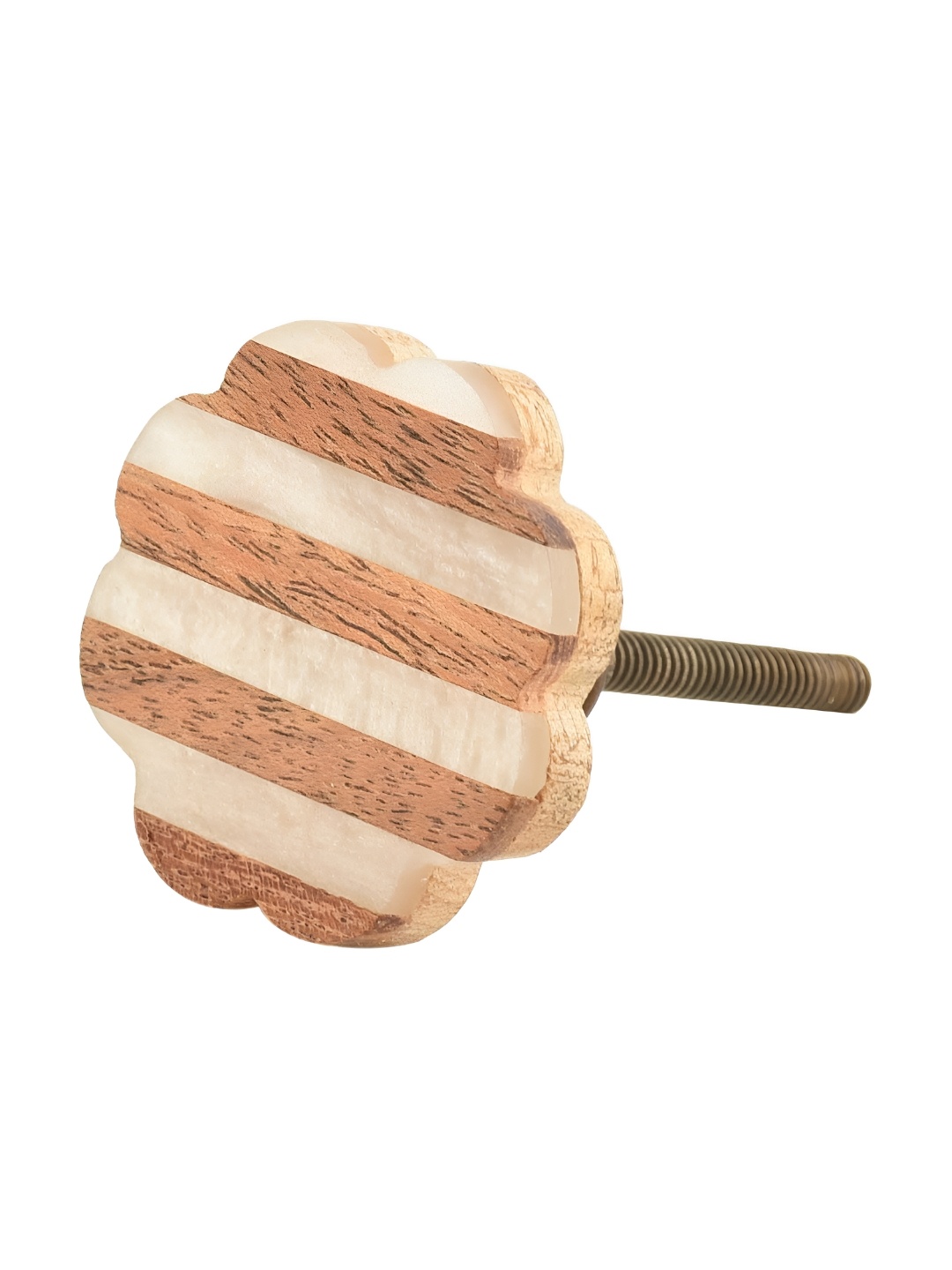 

Indianshelf Brown & Grey Striped Wooden Resin Dresser Knob