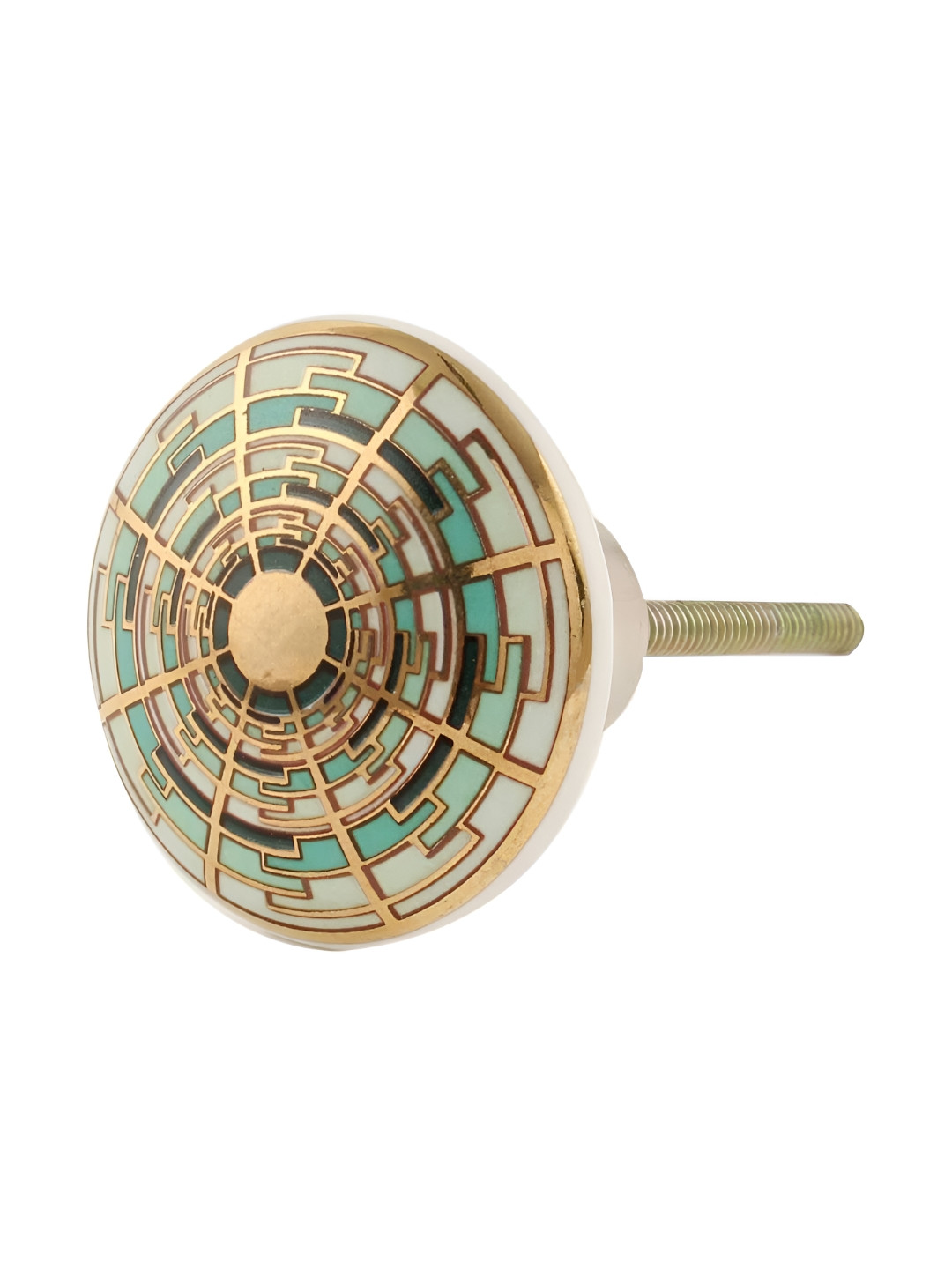 

Indianshelf Green & Cream-colored Thick & Rust-free Ceramic Dresser Knob