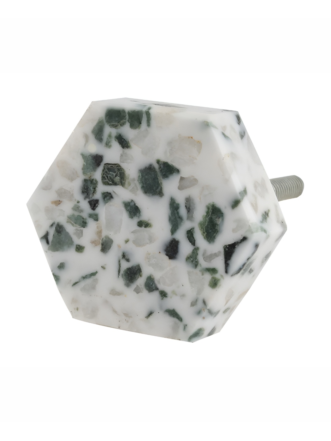 

Indianshelf White & Green Hexagon Shaped Cabinet Knobs