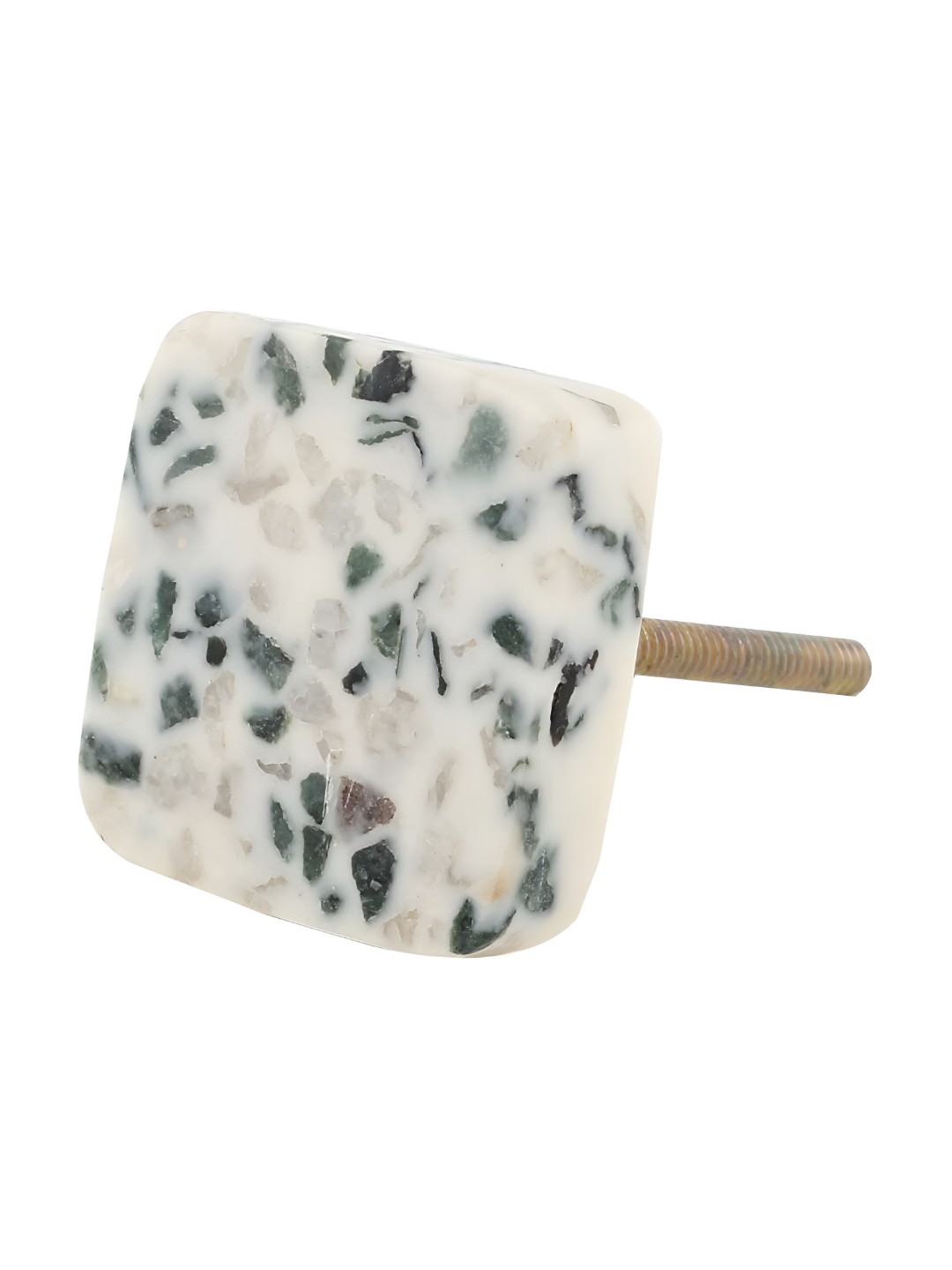 

Indianshelf White & Green Terrazzo Marble Square Cabinet Knob