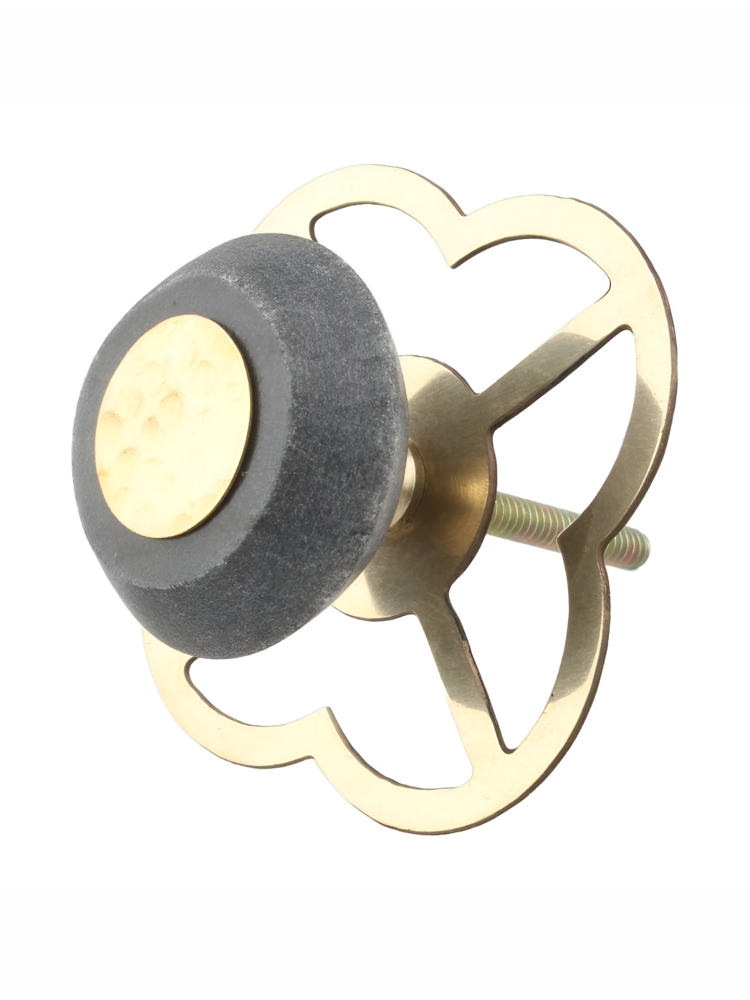 

Indianshelf Grey & Beige Electrum Plate Round Cabinet Knob